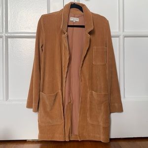 Madewell Texture & Thread Velour Corduroy Blazer in warm sand